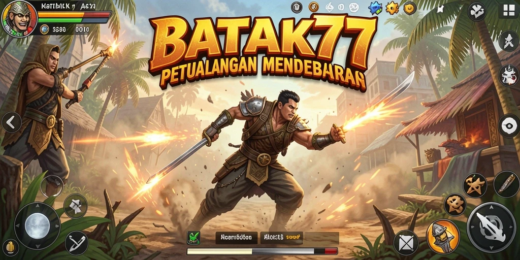 Tampilan seru dari permainan aksi di BATIK77.