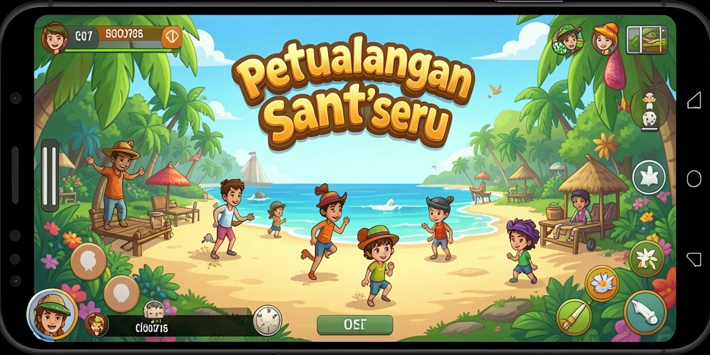 Screenshot gameplay C0077 menampilkan karakter yang lucu dan tantangan seru.