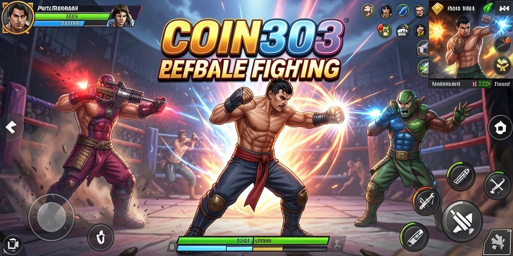 Gambaran utama gameplay COIN303 dengan pertarungan yang intens.