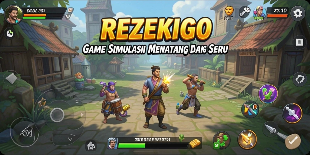 Tangkapan layar utama REZEKIGO menampilkan momen seru gameplay simulasinya.